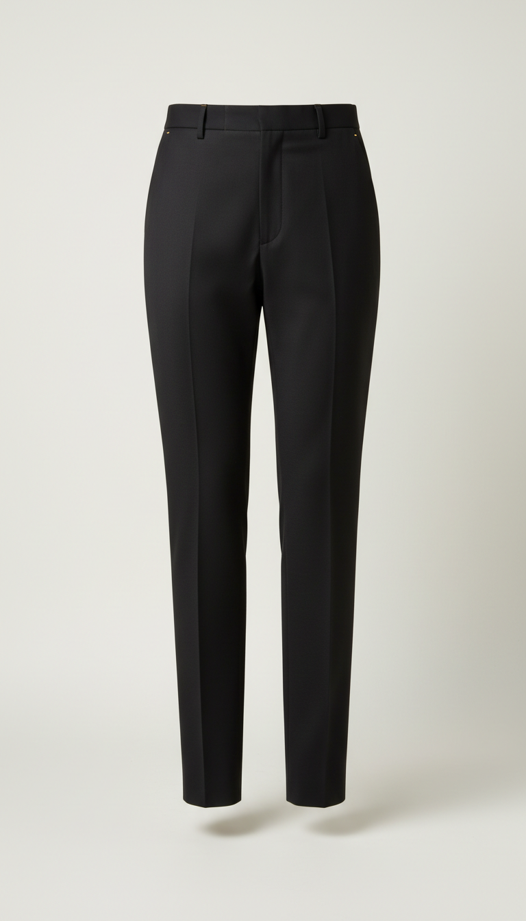 Onyx Black Minimalist Tailored Trousers